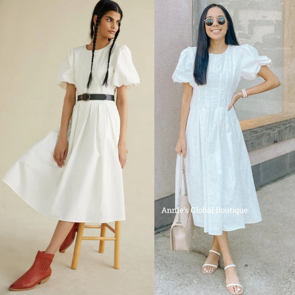 RARE NWT ANTHROPOLOGIE Eri + Ali Corset-Seamed Midi Dress - Picture 12 of 16